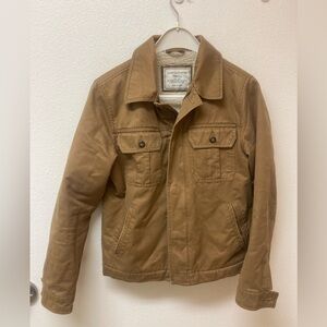 OLD NAVY Men’s Brown Utility 💯 Percent Cotton Faux Sherpa Lined Warm Jacket (S)